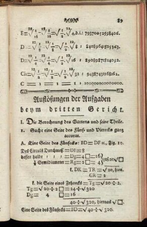 Auflösungen der Aufgaben beym dritten Gericht.