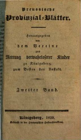Preußische Provinzial-Blätter. 2. 1829