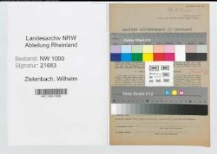 Entnazifizierung Wilhelm Zielenbach, geb. 10.05.1903 (Telegrafenassistent)