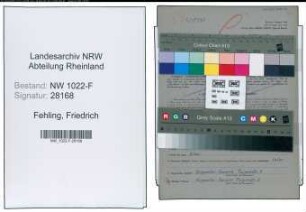 Entnazifizierung Friedrich Fehling , geb. 05.07.1899 (Autoschlosser)