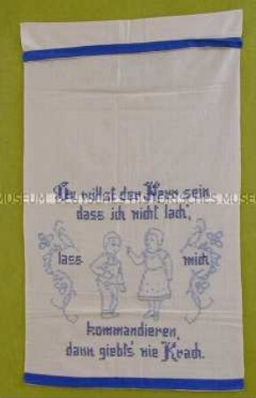 Überhandtuch (Gestickte Sprüche im Haus)