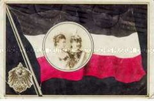 Patriotische Postkarte mit dem Kaiserpaar