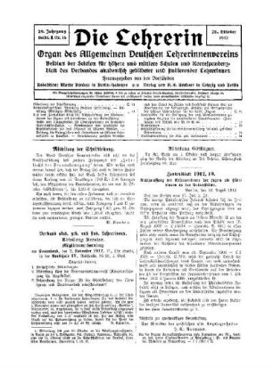 Mitteilung der Schriftleitung