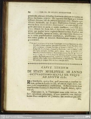 Caput Tertium De Statu Muhlhusae Ab Anno Octuagesimo Seculi XII. Usque Ad Annum MD.