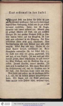 Das erstemal in der Luft!