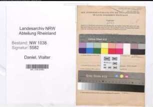 Entnazifizierung Walter Daniel , geb. 05.04.1907 (Vertreter)