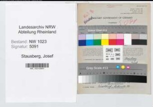Entnazifizierung Josef Stausberg , geb. 11.08.1881 (Oberzollsekretaer)