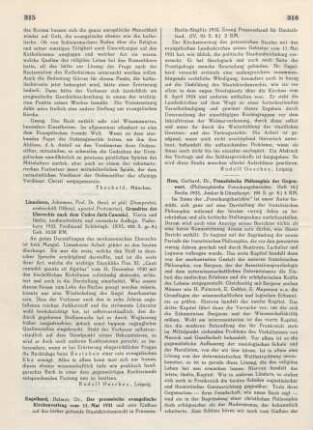 316-317 [Rezension] Hess, Gerhard, Französische Philosophie der Gegenwart