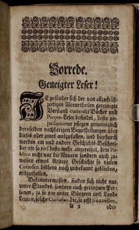 Vorrede. Geneigter Leser!