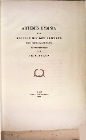 Artemis Hymnia und Apollon mit dem Armband : eine Spiegelzeichnung
