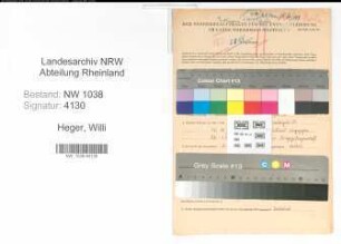 Entnazifizierung Willi Heger , geb. 13.08.1915 (Arzt)