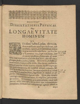 Feliciter! Dissertationes Physicae [...]