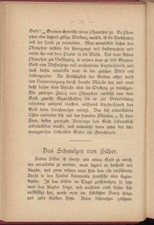 Das Schmelzen von Silber.