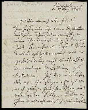 Brief von Johann Simon Hermstedt an Louis Spohr