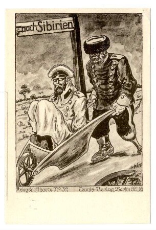 Kriegspostkarte Nr. 3a: nach Sibirien (Kaiser v.Rußland) (mit Zensurvermerk, verboten)