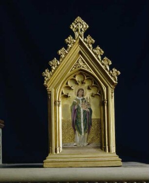 Ein Heiliger mit Kirchenmodell