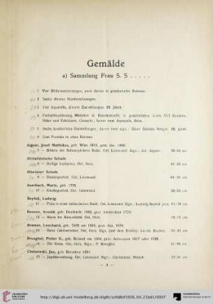 Gemälde (Nr. 1-127)