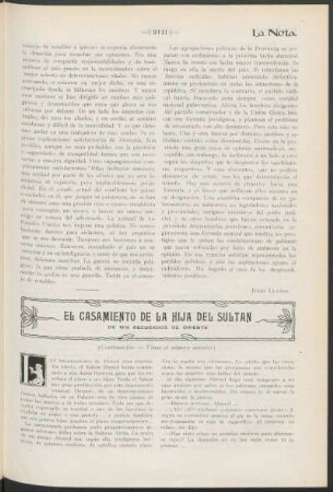 El casamiento de la hija del sultán : De mis recuerdos de oriente