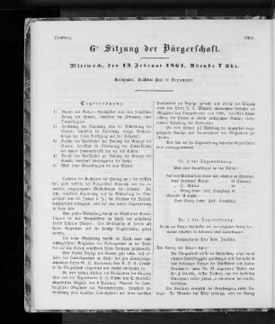 6te Sitzung der Bürgerschaft
