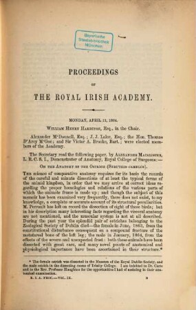 Proceedings of the Royal Irish Academy : for the year ... 9. 1864/66