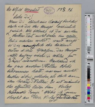 Brief an Alfred Mombert