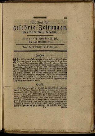 Fünf und Vierzigstes Stück, den 10ten November 1792.