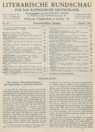 Uebersichten