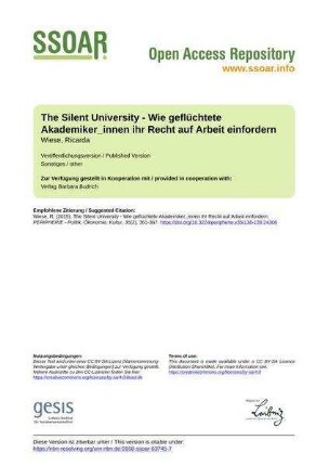 The Silent University - Wie geflüchtete Akademiker_innen ihr Recht auf Arbeit einfordern