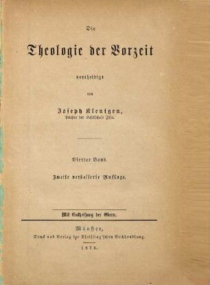 Die Theologie der Vorzeit, 4