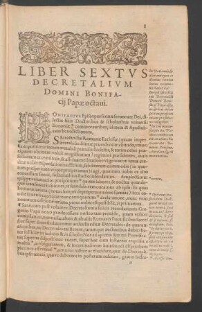 Liber Sextus Decretalium Domini Bonifacii Papae octavi.