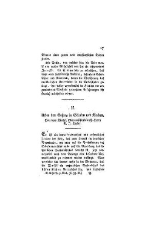 Ueber den Gesang in Schulen und Kirchen