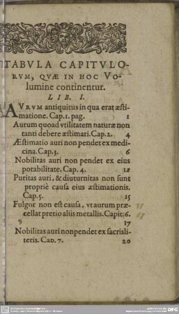 TABVLA CAPIT LORVM, QVAE IN HOC VOlumine continentur.