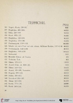Teppiche (Nr. 821-873)