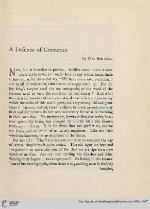 1: A defence of cosmetics
