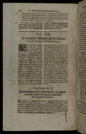 Tit. XX. De Processu Diffamationis & actione [...]