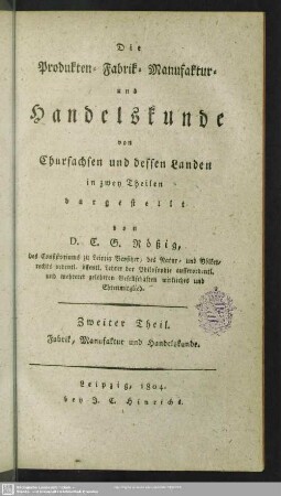2: Fabrik, Manufaktur und Handelskunde