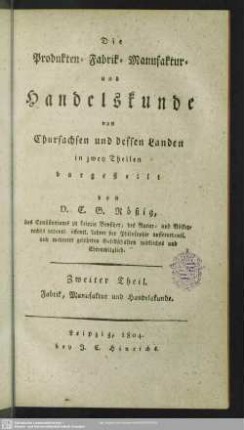 2: Fabrik, Manufaktur und Handelskunde