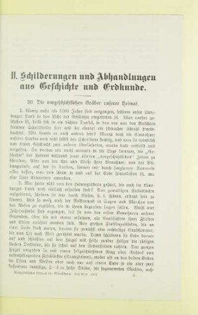 II. Schilderungen und Abhandlungen aus Geschichte und Erdkunde