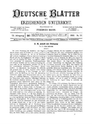 E. M. Arndt als Pädagog : (Schluss)
