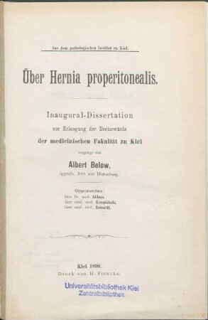 Über Hernia properitonealis