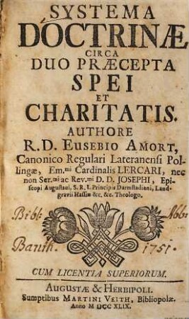 Systema doctrinae circa duo praecepta spei et charitatis