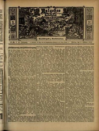 Ausgabe vom Sonntag, den 06. Oktober 1912.