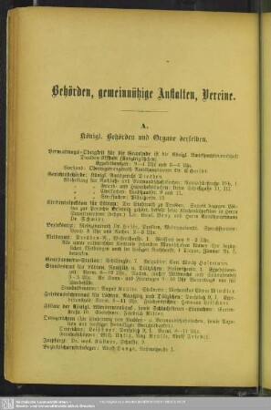 Behördenverzeichnis : Behörden, gemeinnützige Anstalten, Vereine