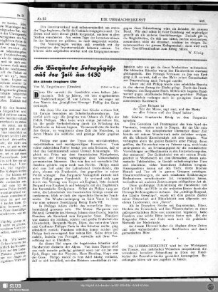 Die Burgunder Federzuguhr aus der Zeit um 1430 (Schluß zu Nr. 51)