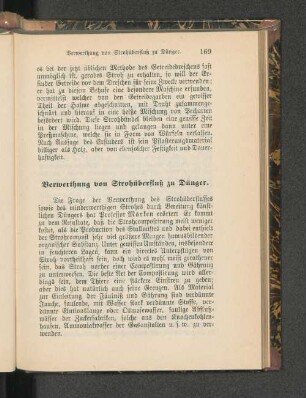 Verwerthung von Strohüberfluß zu Dünger.