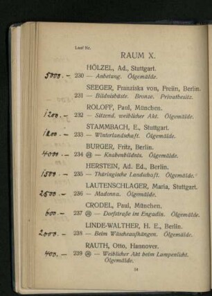 Raum X. Nr. 230 - 253
