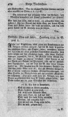 Geistlich Oden und Lieder.