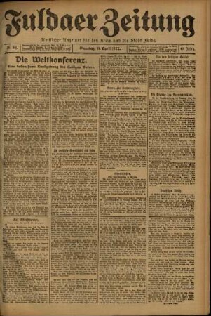 Ausgabe vom Dienstag, den 11. April 1922.
