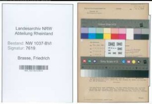 Entnazifizierung Friedrich Brasse , geb. 12.04.1900 (Schlosser)