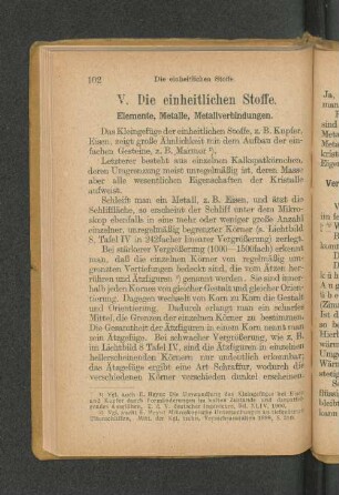 V. Die einheitlichen Stoffe.